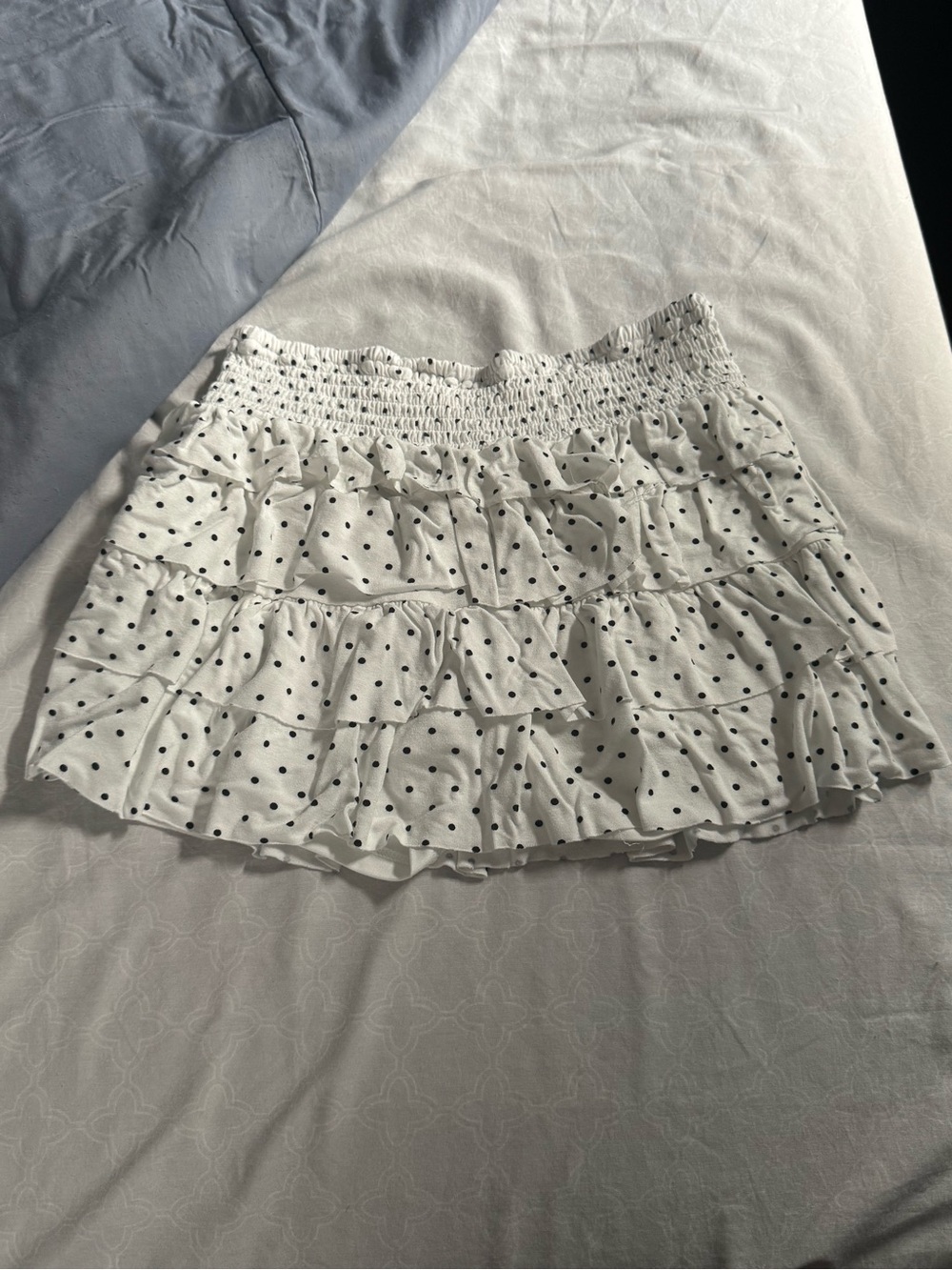 Urban Planet White Polka Dot Ruffle Mini Skort